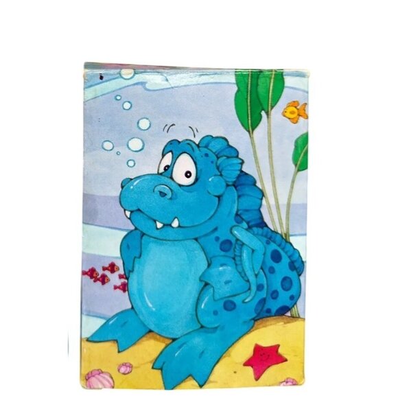 Sudsy Sinclair Blue Dinosaur Kids Liquid Soap Dispenser Set Avon Vintage 1980 - Picture 7 of 9